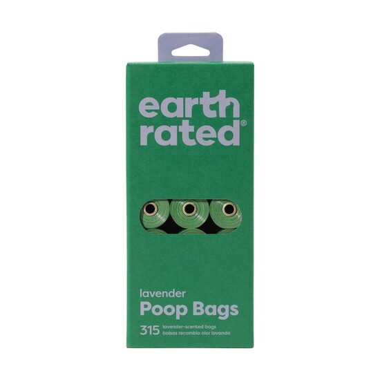 Earth Rated - Sacs à Déjections Parfumés à la Lavande - 21 Rouleaux Rechargeables (315 sacs)